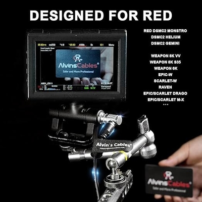Alvin's Cables Soft & Flexible LCD EVF Cable for RED DSMC2 Epic Scarlet Camera, RED Touch LCD, Right Angle 16 Pin Male 80cm| 31inches