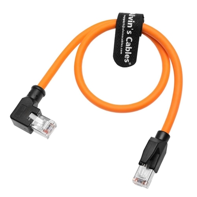 Alvin's Cables Profinet Cat6 Shielded Ethernet Cable Left Angle High Flex Gold Plated 3m Orange for PLC Robotics