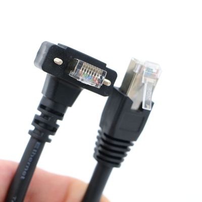 Alvin's Cables CAT6a GigE Vision Cable 3m Shielded Screw Lock Up Angle RJ45