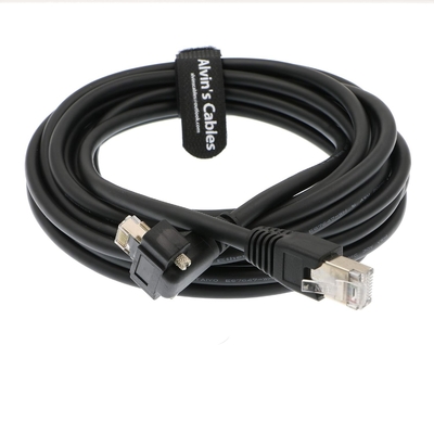 Alvin's Cables CAT6a GigE Vision Cable 3m Shielded Screw Lock Up Angle RJ45