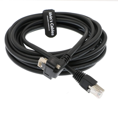 Alvin's Cables CAT6a GigE Vision Cable 3m Shielded Screw Lock Up Angle RJ45