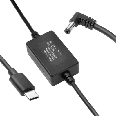 Alvin's Right Angle DC to USB C PD Cable for Canon Sony Nikon Cameras 24in