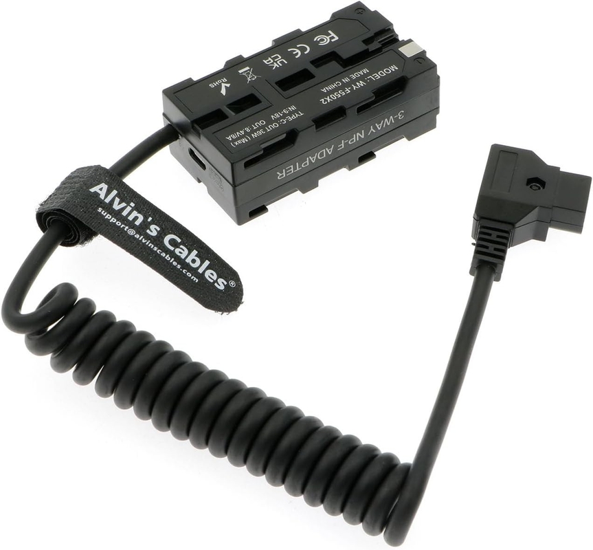 D-Tap To Dual-Sided NP-F Dummy Battery Power Adapter Cable For Atomos/SmallHD/Feelworld Monitor