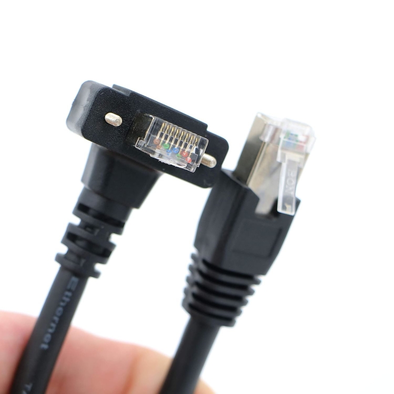 Alvin's Cables CAT6a GigE Vision Cable 3m Shielded Screw Lock Up Angle RJ45