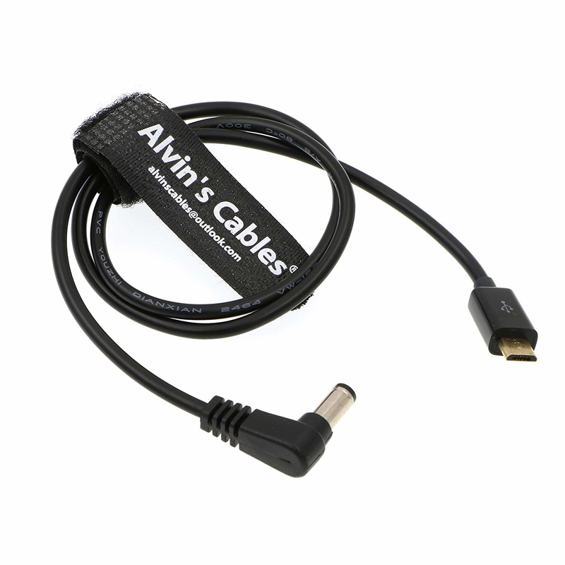 Micro USB To 2.1 DC Barrel Motor Power Cable 20 Inches For Tilta Nucleus Nano